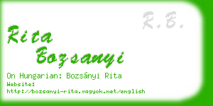 rita bozsanyi business card