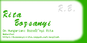 rita bozsanyi business card